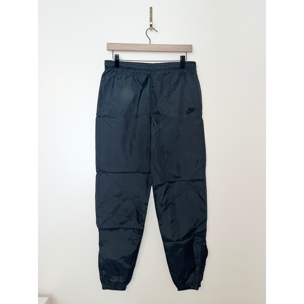 NIKE Vintage Y2K Unisex Windbreaker Track Pants High Rise Black Ankle Joggers